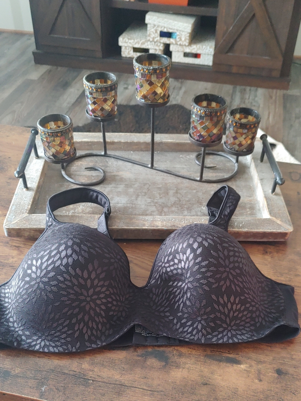 NWOT Playtex 42D Gorgeous & Sexy Black Padded Underwire bra